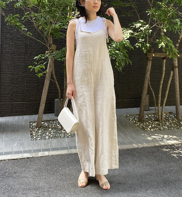 Rouge vif「【TICCA/ティッカ】リネンキャミソールコンビネゾン」|オールインワン|ベージュ