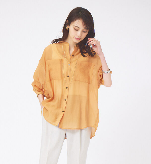abahouse mavie「シアーオーバーシャツ」|シャツ・ブラウス|