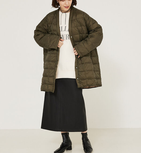 abahouse mavie「フェイク（スエード＆レザー）ロングタイトスカート」|スカート|