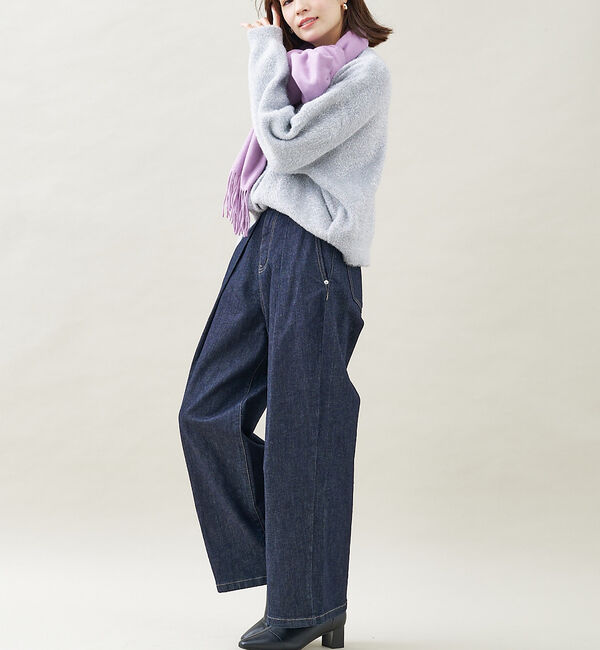 abahouse mavie「ラメ混フェザーヤーン2WAYカーディガン」|カーディガン|