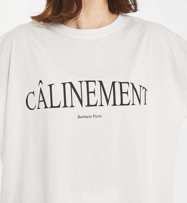 abahouse mavie「5分袖オーバーロゴT」|Tシャツ・カットソー|