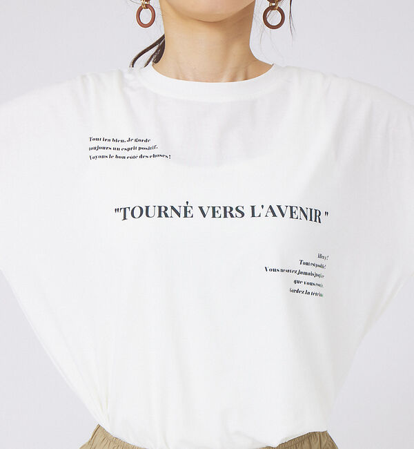 abahouse mavie「5分袖オーバーロゴT」|Tシャツ・カットソー|