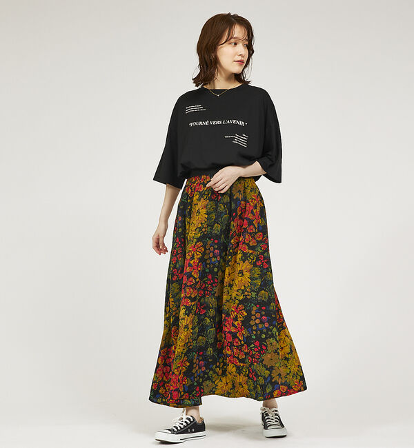 abahouse mavie「5分袖オーバーロゴT」|Tシャツ・カットソー|