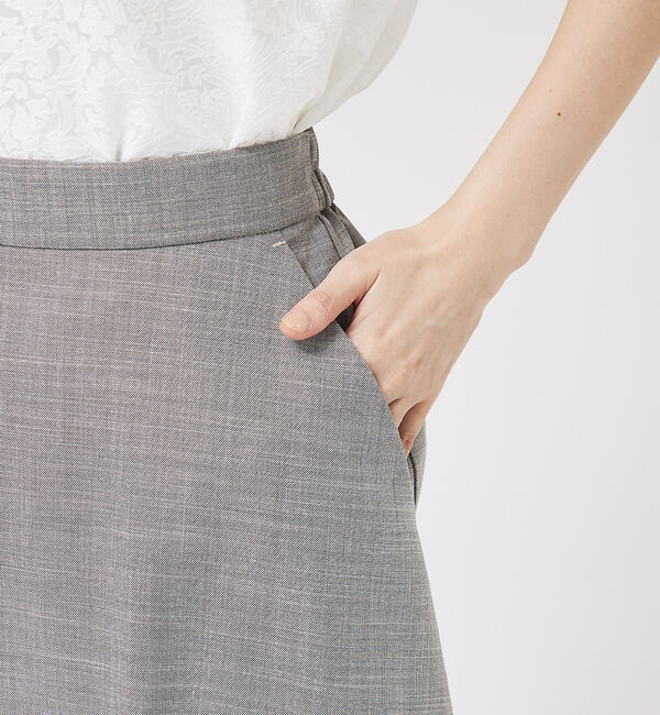 abahouse mavie「【セットアップ対応】メランジ調セミフレアースカート/リネンライクスカート」|スカート|