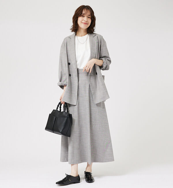 abahouse mavie「【セットアップ対応】メランジ調セミフレアースカート/リネンライクスカート」|スカート|