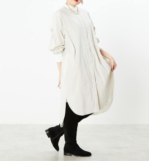  「予約受付2/28（月）まで！！【STELLA CIFFON】吸汗/速乾/涼感素材シャツワンピース」|ワンピース|ベージュ