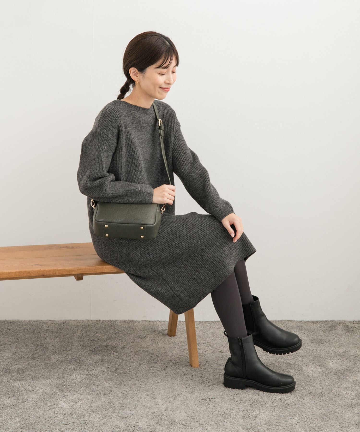 URBAN RESEARCH DOORS「畦ミディ丈ニットワンピース」|ワンピース|