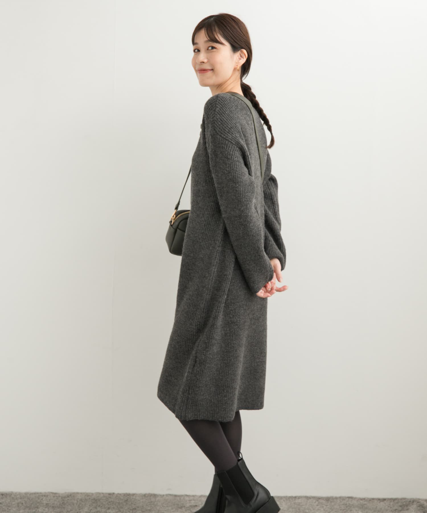 URBAN RESEARCH DOORS「畦ミディ丈ニットワンピース」|ワンピース|