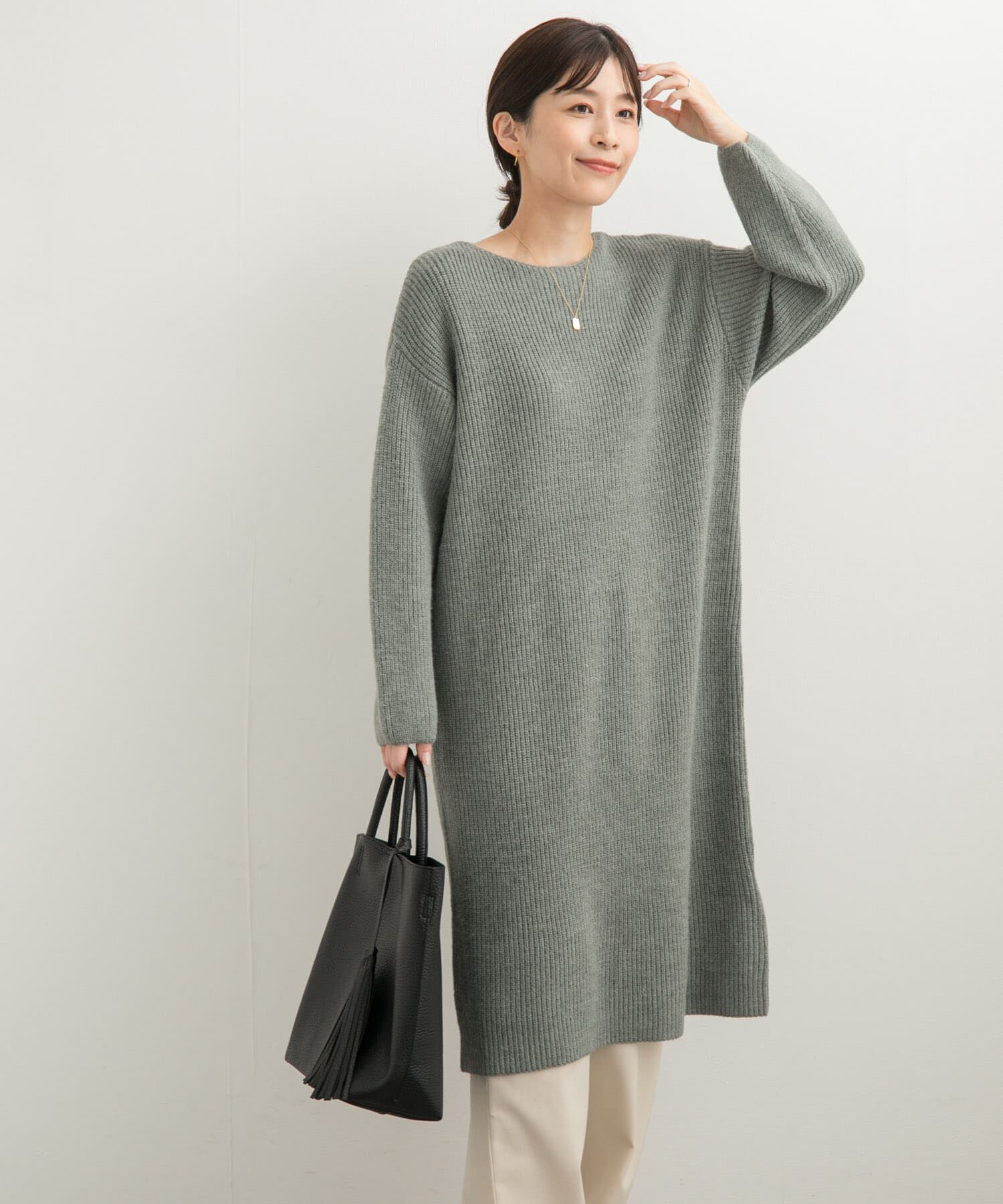 URBAN RESEARCH DOORS「畦ミディ丈ニットワンピース」|ワンピース|