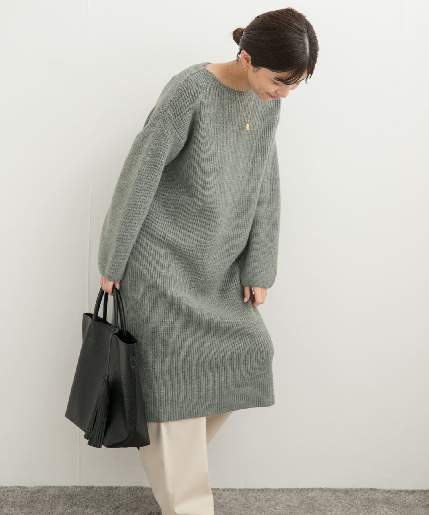 URBAN RESEARCH DOORS「畦ミディ丈ニットワンピース」|ワンピース|