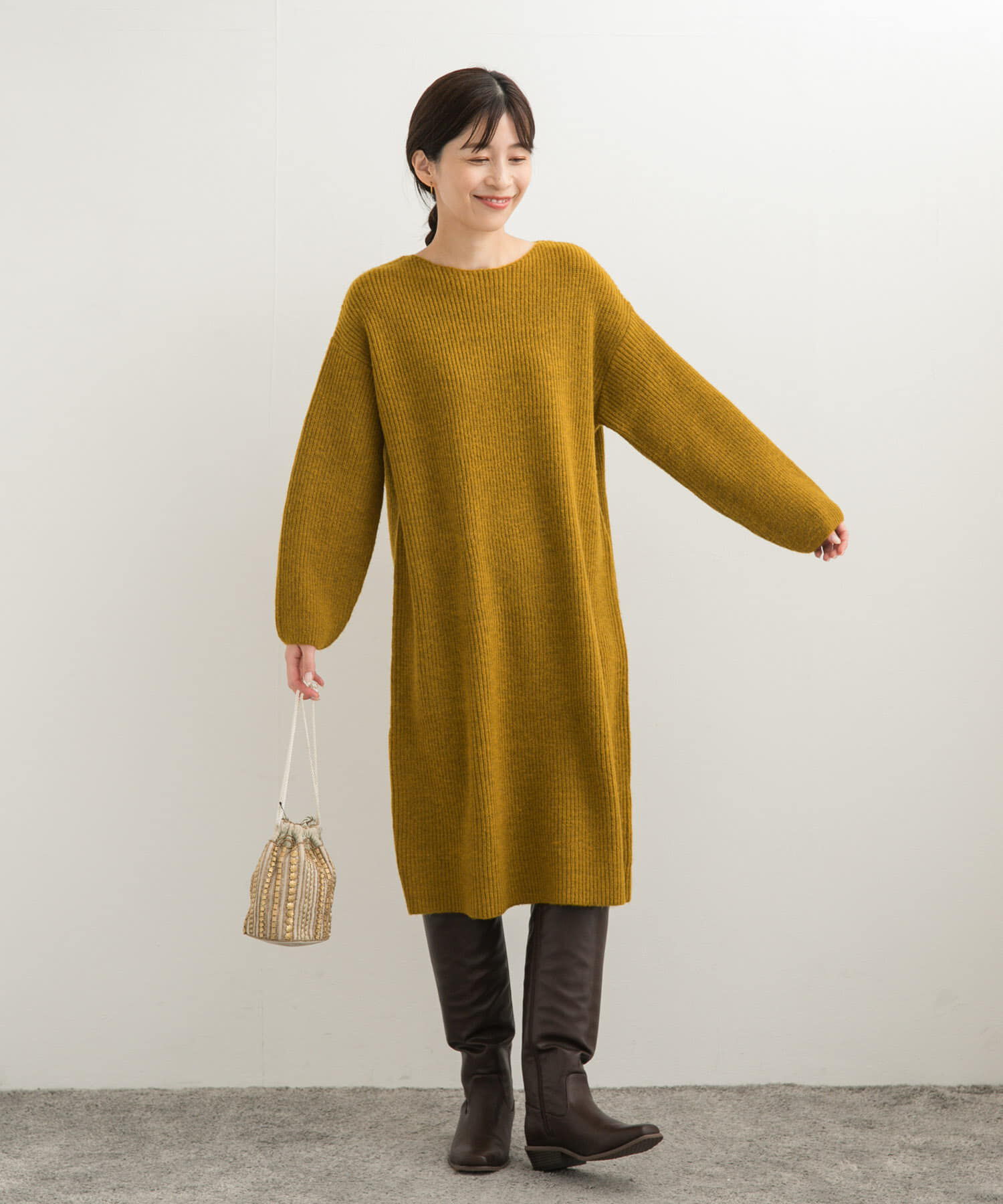 URBAN RESEARCH DOORS「畦ミディ丈ニットワンピース」|ワンピース|