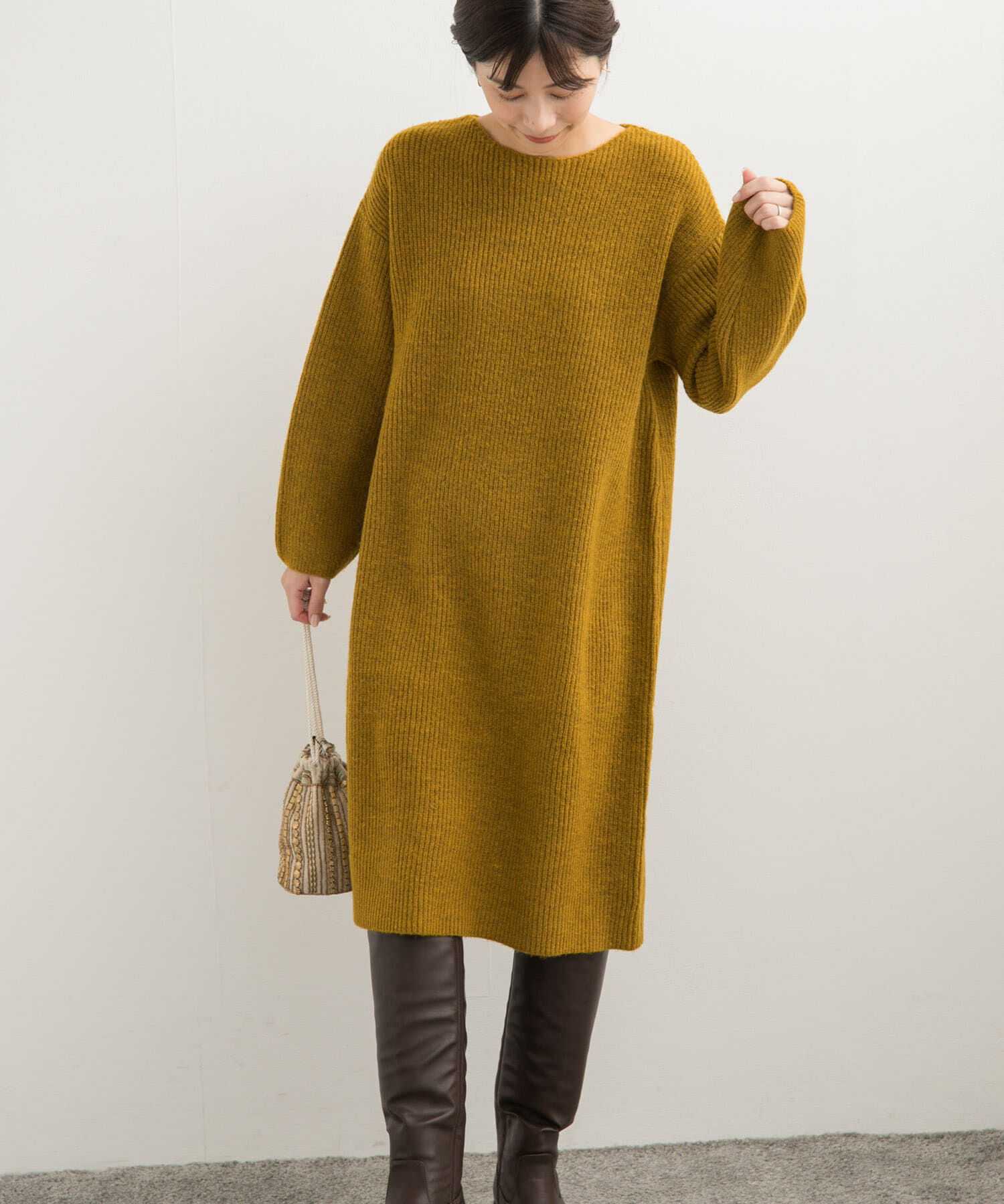 URBAN RESEARCH DOORS「畦ミディ丈ニットワンピース」|ワンピース|