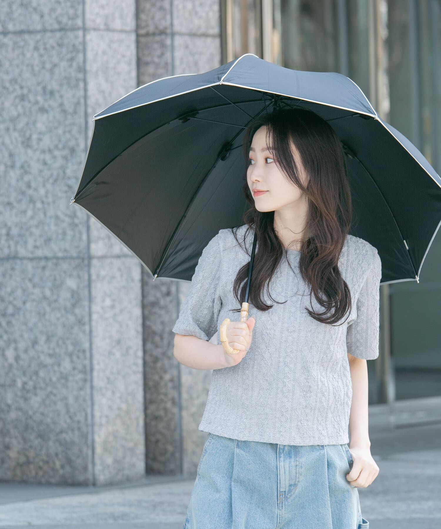 SMELLY「because　晴雨兼用パイピング長傘」|傘|