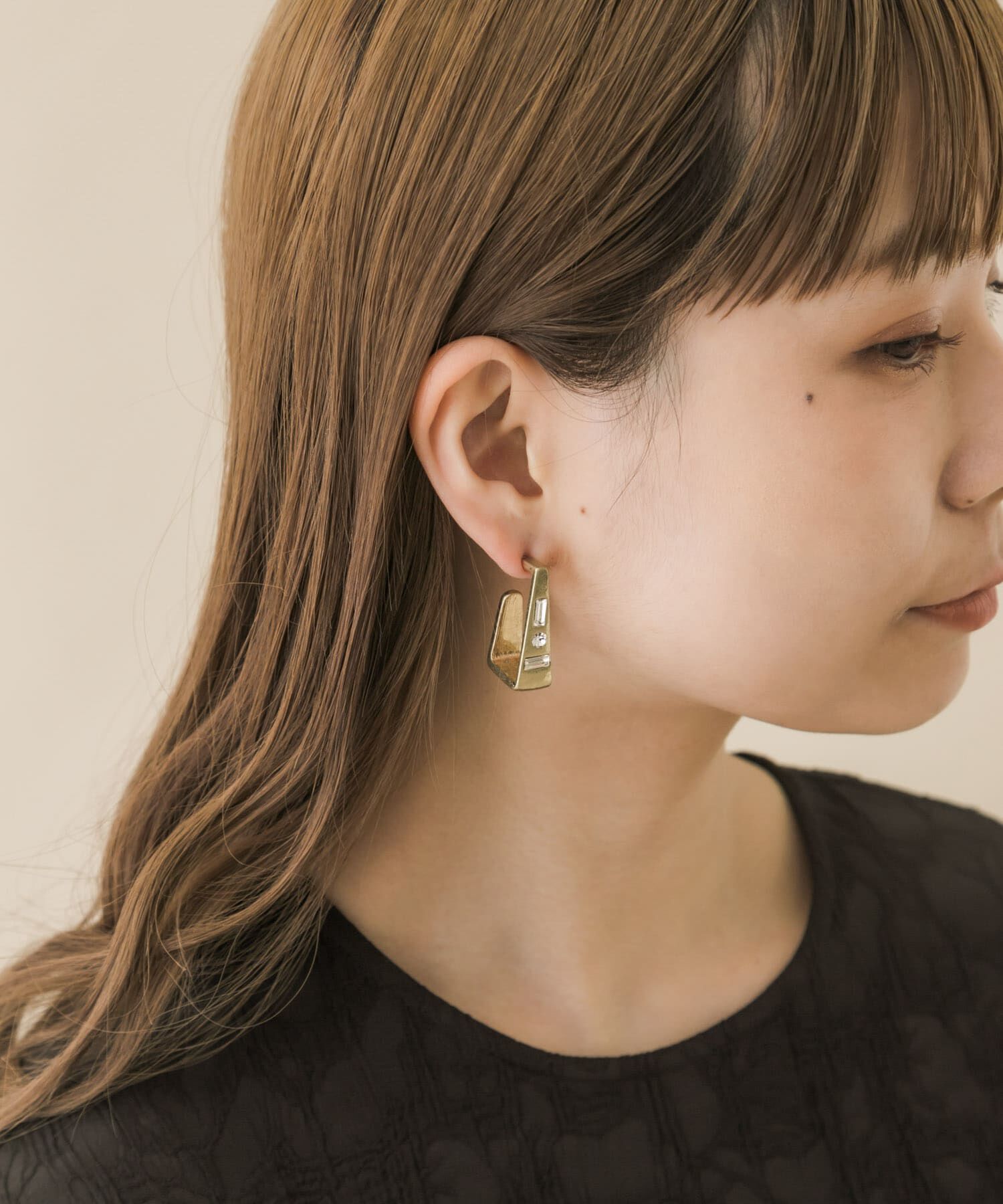 SMELLY「ガラスメタルスクエアピアス」|ピアス|