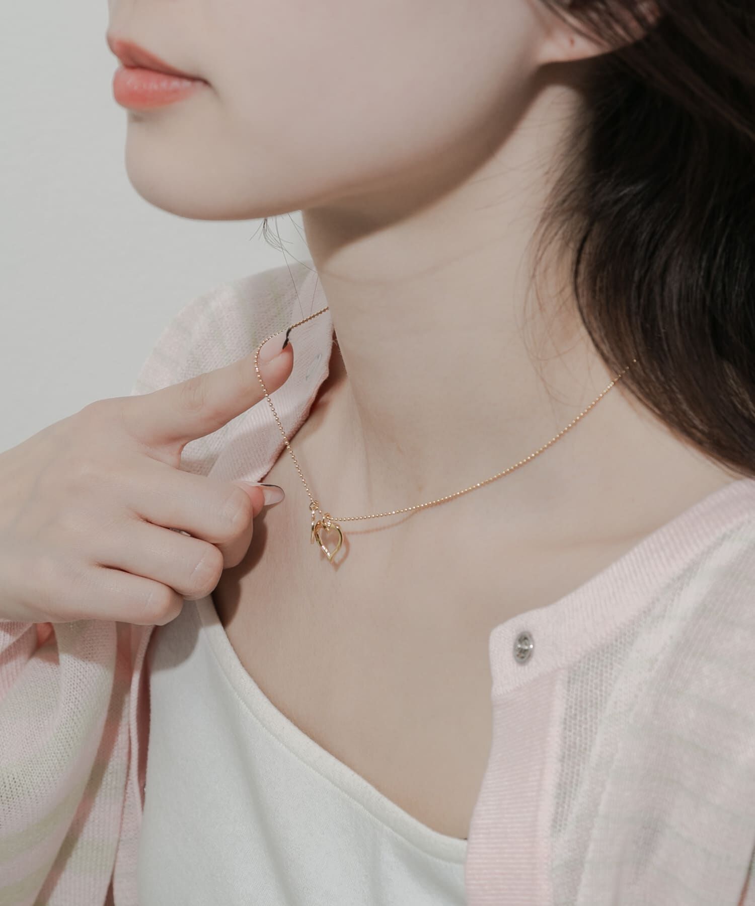 SMELLY「ダブルハートコインネックレス」|ネックレス|