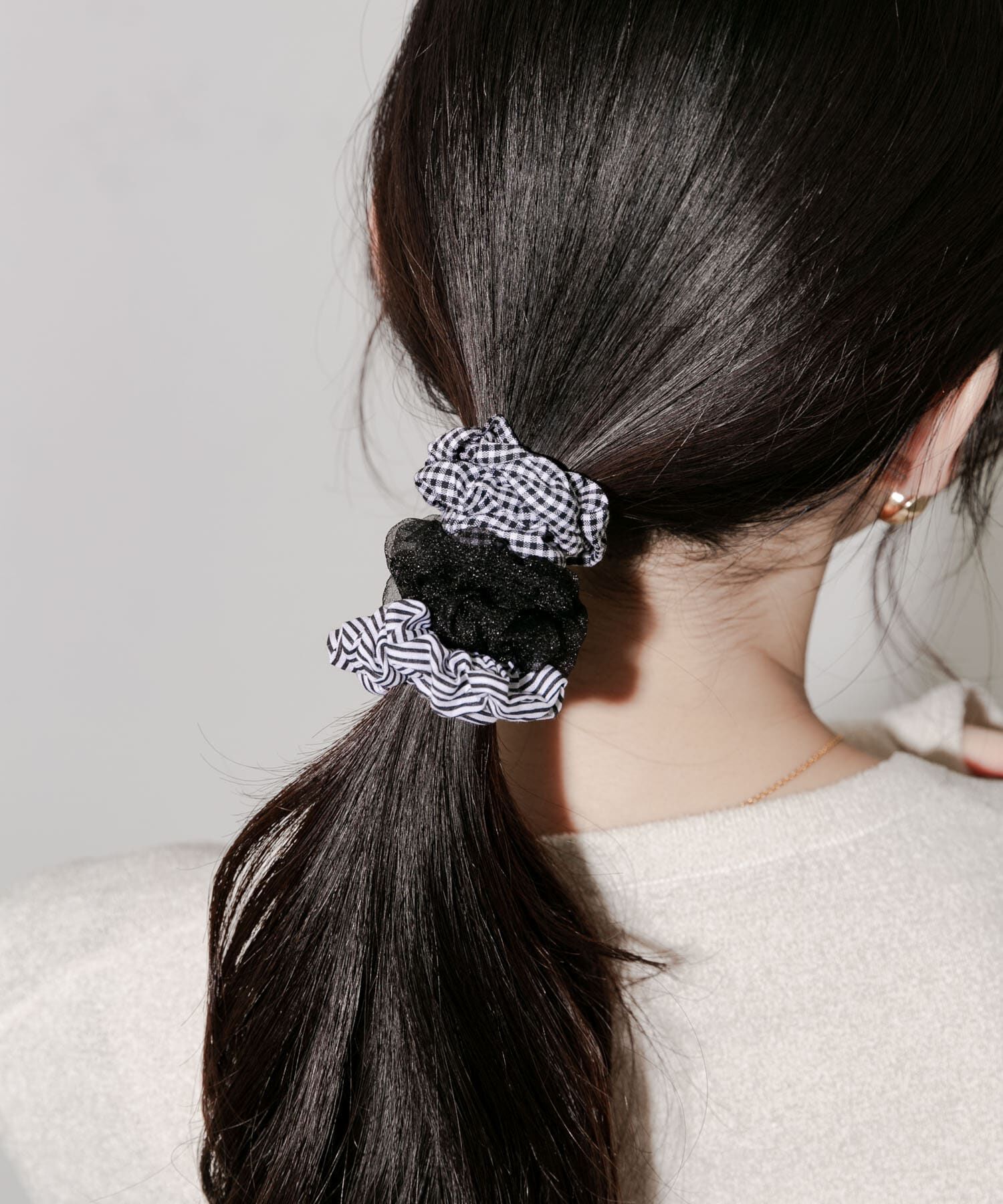 SMELLY「ギンガムチェック3セットヘアゴム」|ヘアゴム・シュシュ|