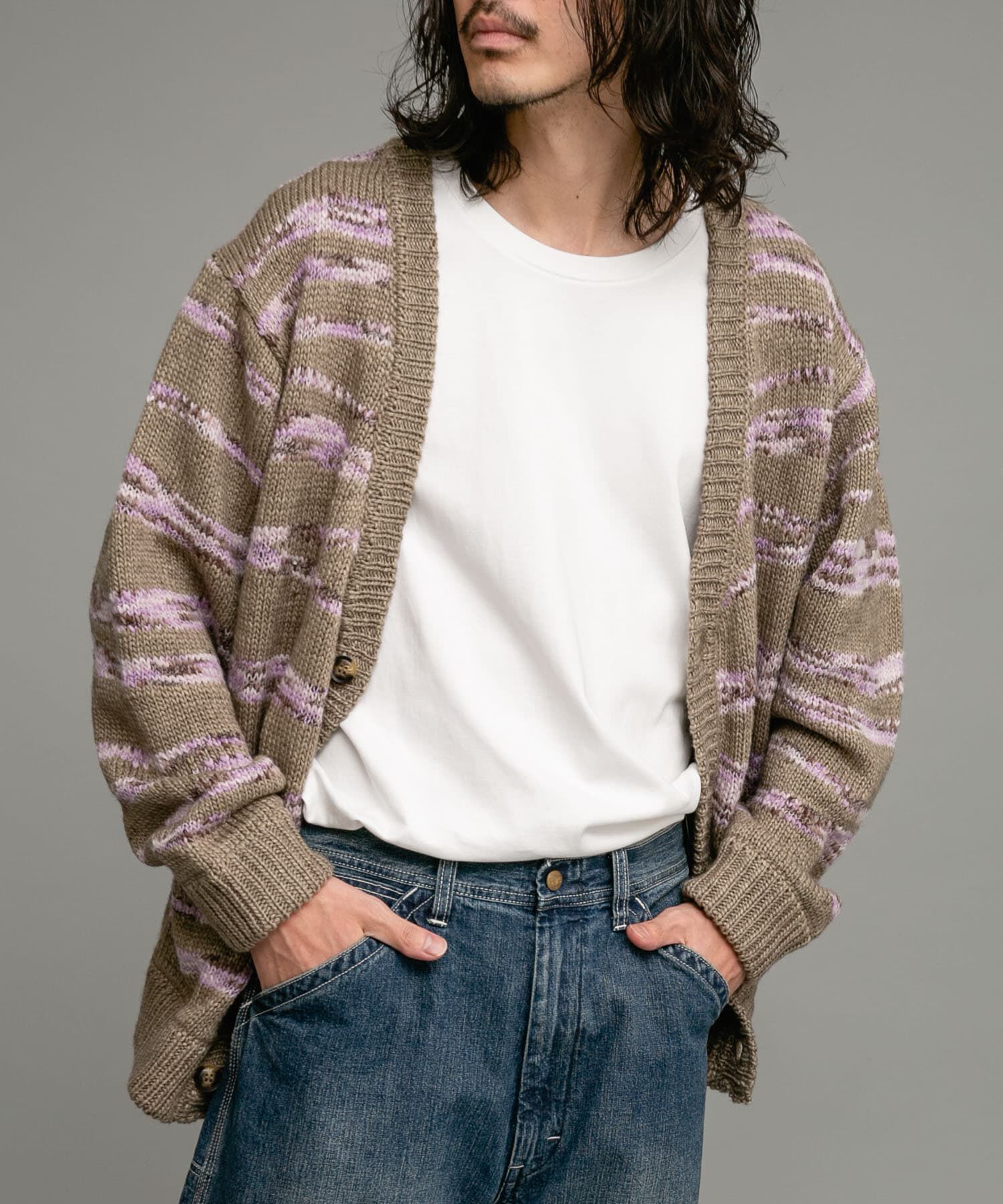 Sonny Label 「ウール混スペースダイニットカーディガン」|カーディガン|