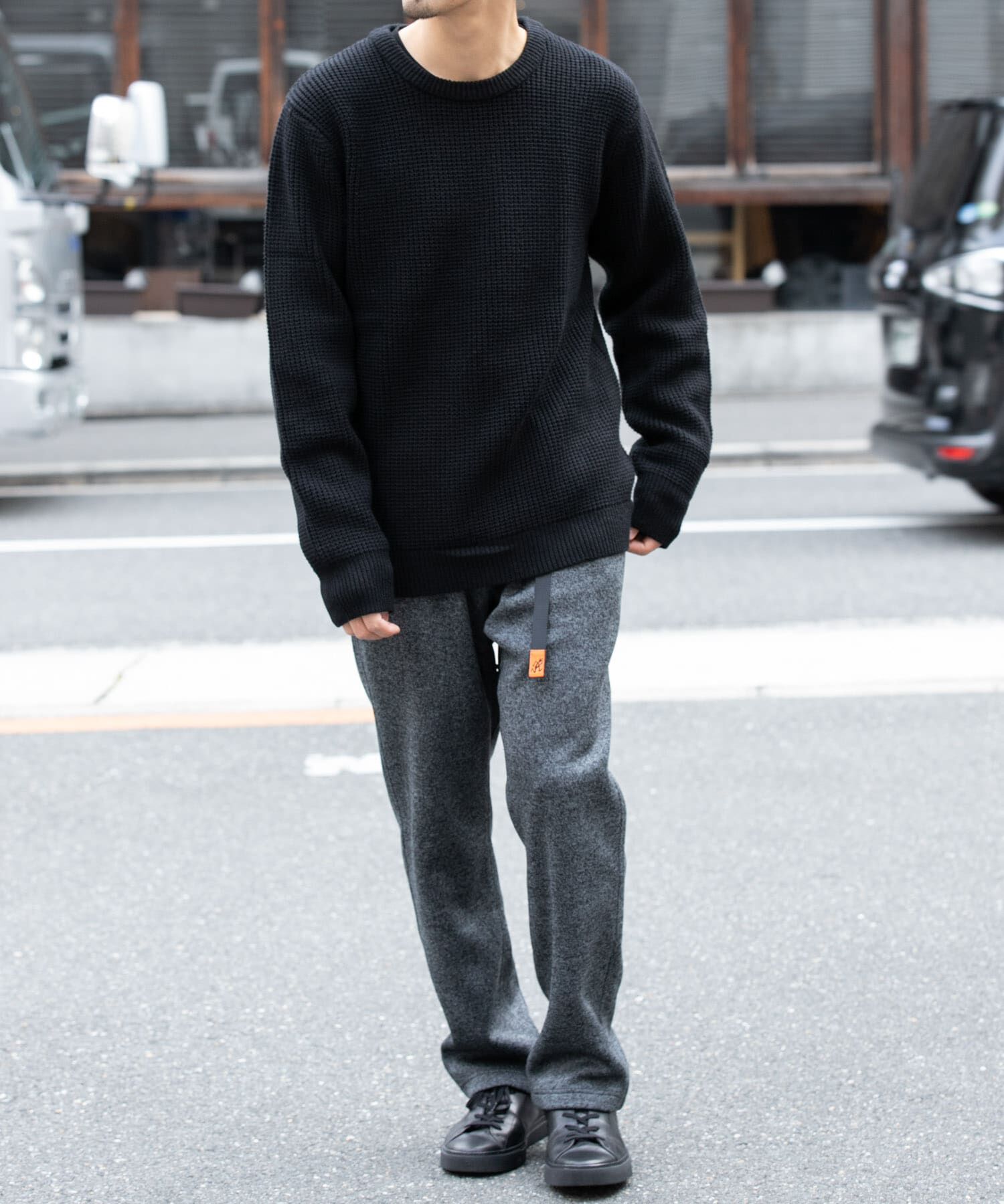 URBAN RESEARCH ROSSO「ウォッシャブルストレッチワッフルクルーネックプルオーバー」|ニット・セーター|