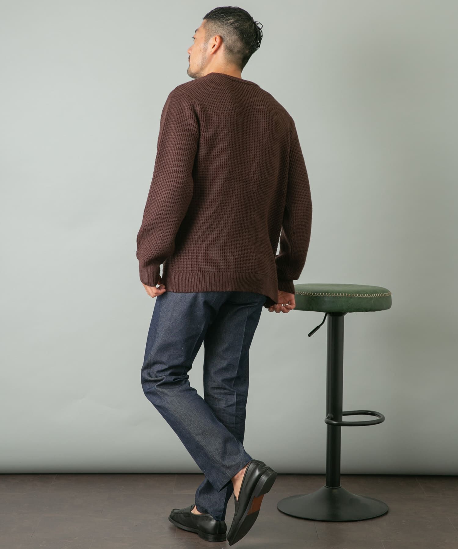 URBAN RESEARCH ROSSO「ウォッシャブルストレッチワッフルクルーネックプルオーバー」|ニット・セーター|