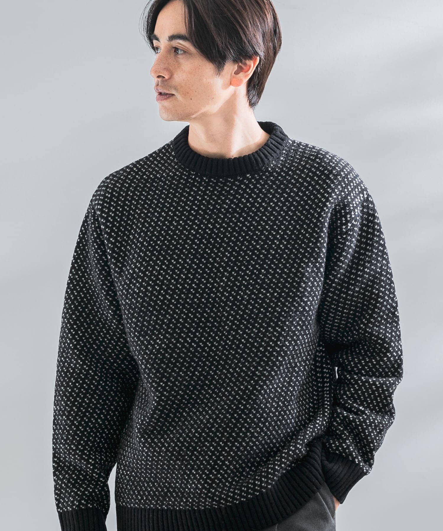 URBAN RESEARCH ROSSO「『XLサイズあり』バーズアイ柄クルーネックニット」|ニット・セーター|