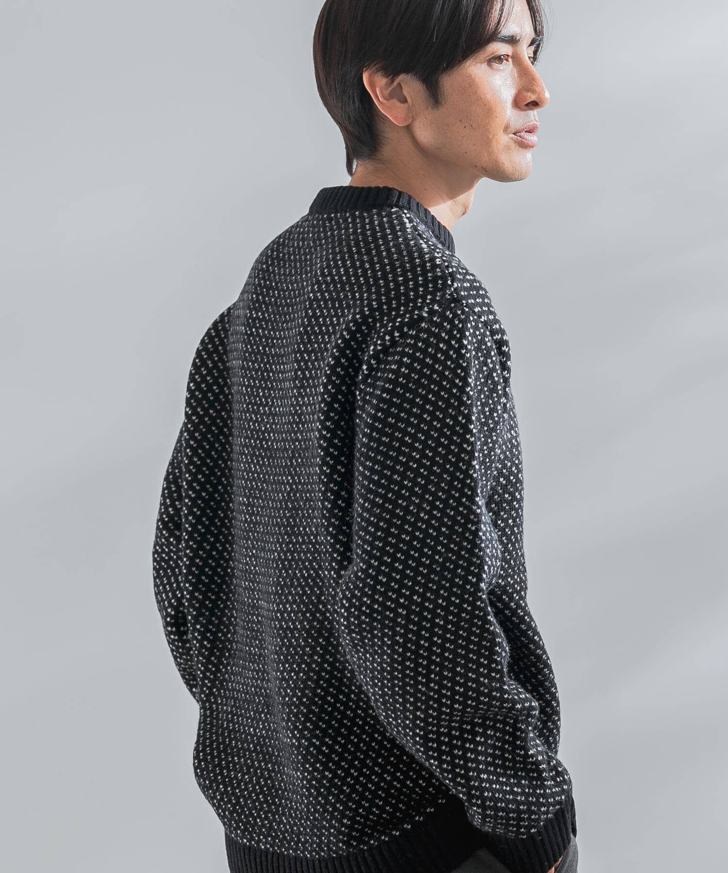 URBAN RESEARCH ROSSO「『XLサイズあり』バーズアイ柄クルーネックニット」|ニット・セーター|