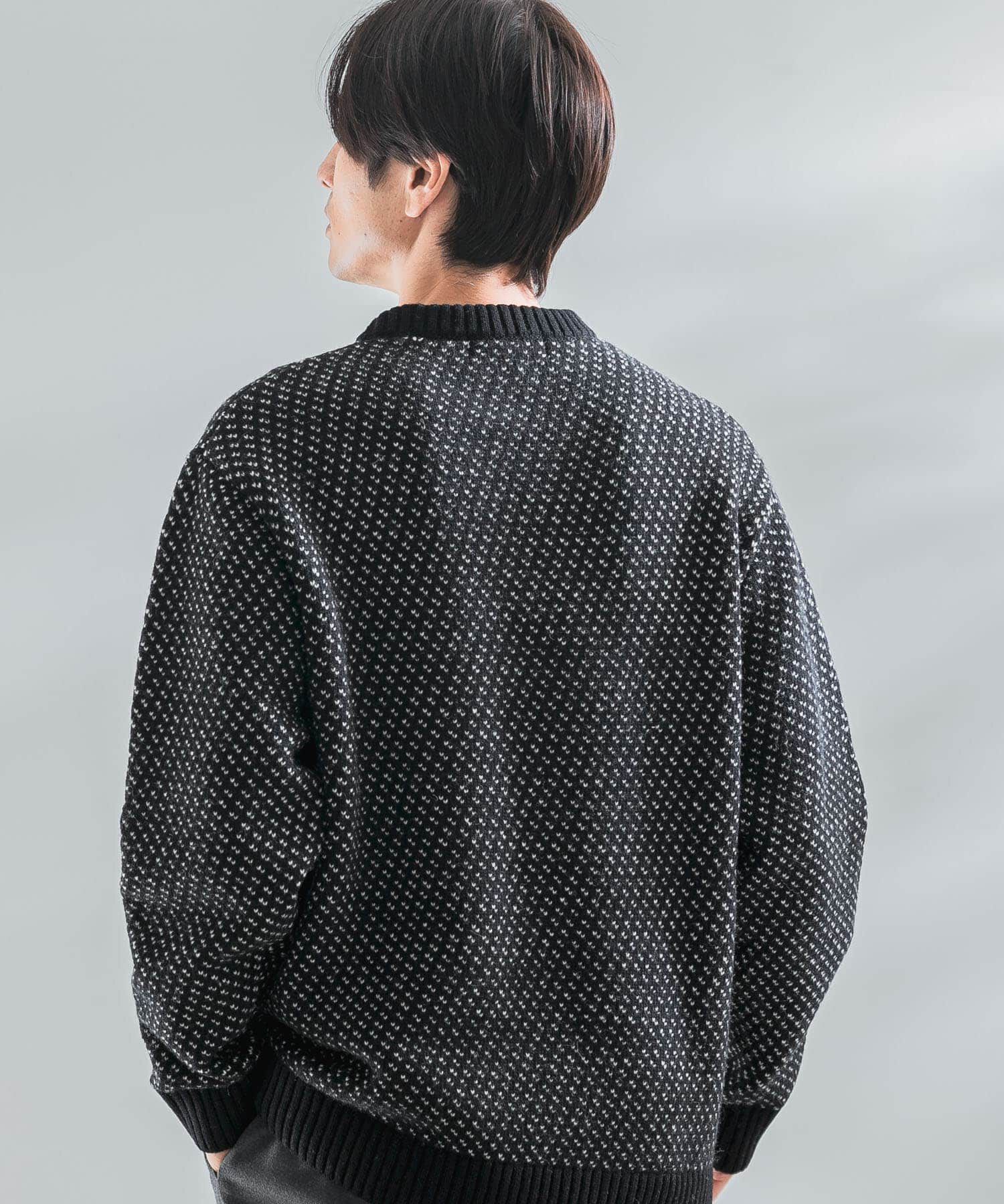 URBAN RESEARCH ROSSO「『XLサイズあり』バーズアイ柄クルーネックニット」|ニット・セーター|