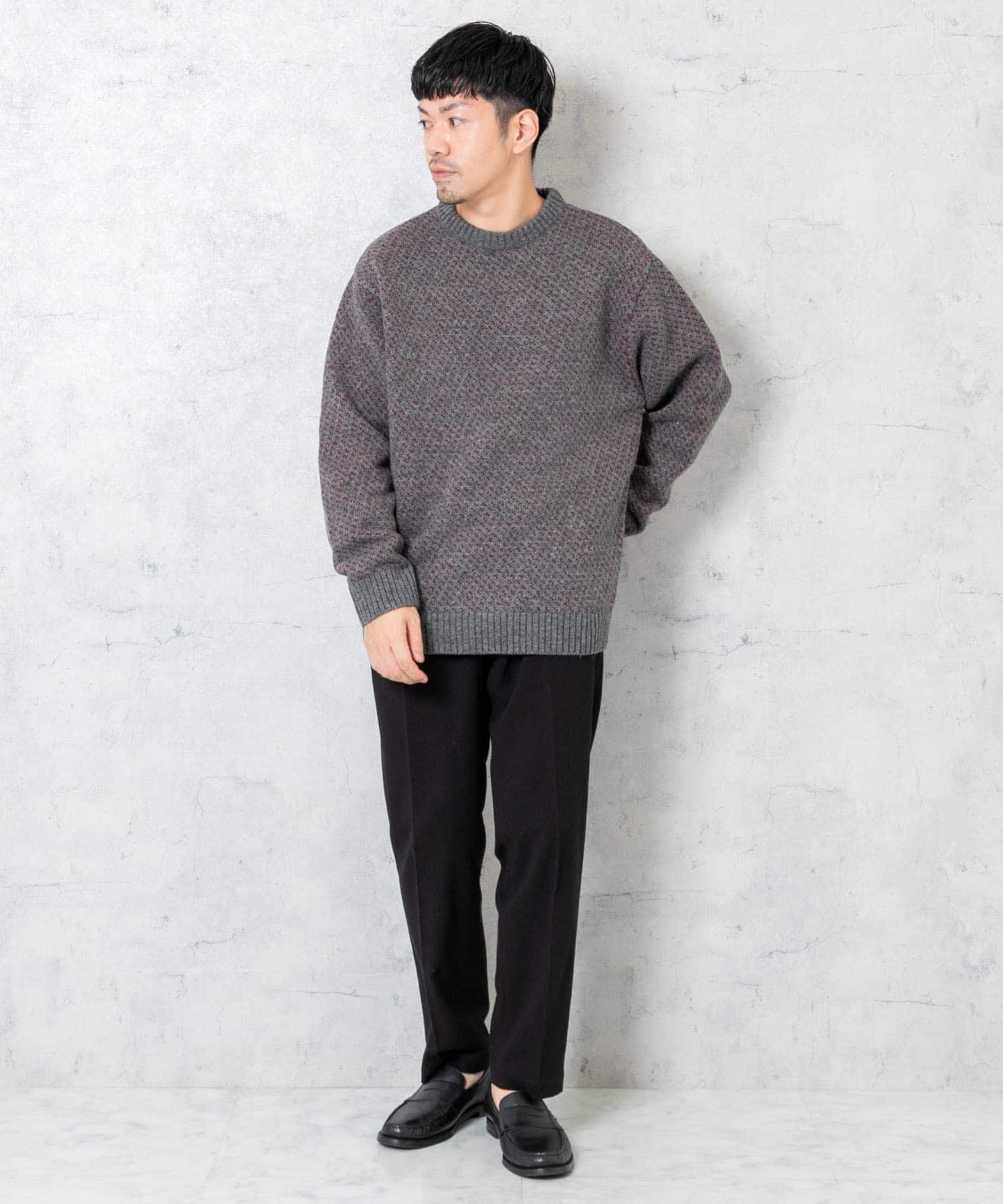 URBAN RESEARCH ROSSO「『XLサイズあり』バーズアイ柄クルーネックニット」|ニット・セーター|