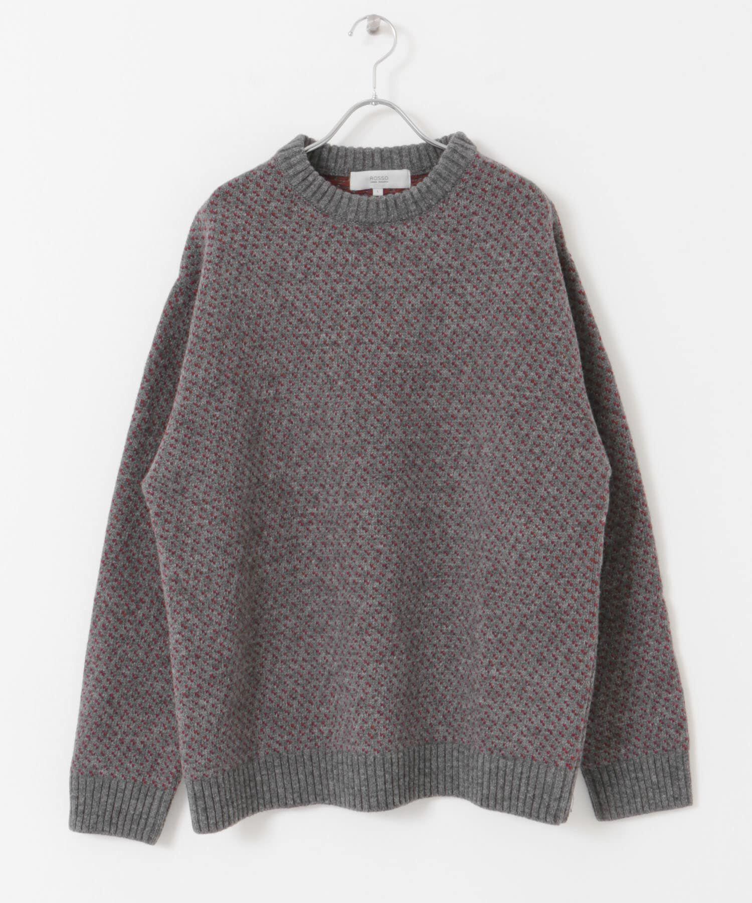 URBAN RESEARCH ROSSO「『XLサイズあり』バーズアイ柄クルーネックニット」|ニット・セーター|