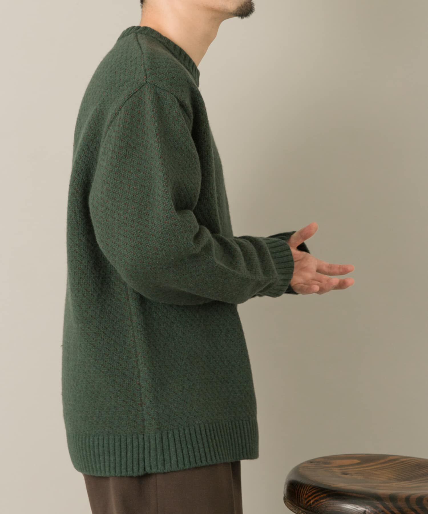 URBAN RESEARCH ROSSO「『XLサイズあり』バーズアイ柄クルーネックニット」|ニット・セーター|