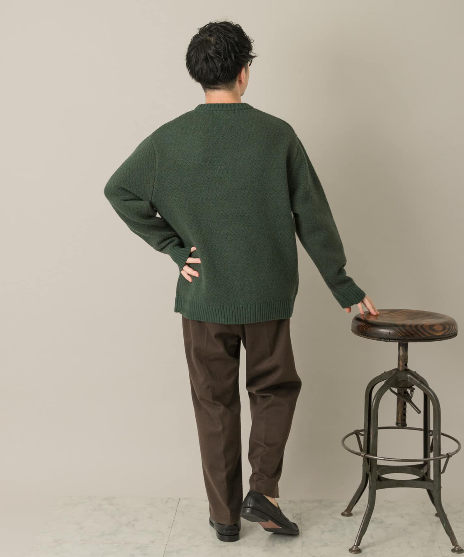 URBAN RESEARCH ROSSO「『XLサイズあり』バーズアイ柄クルーネックニット」|ニット・セーター|