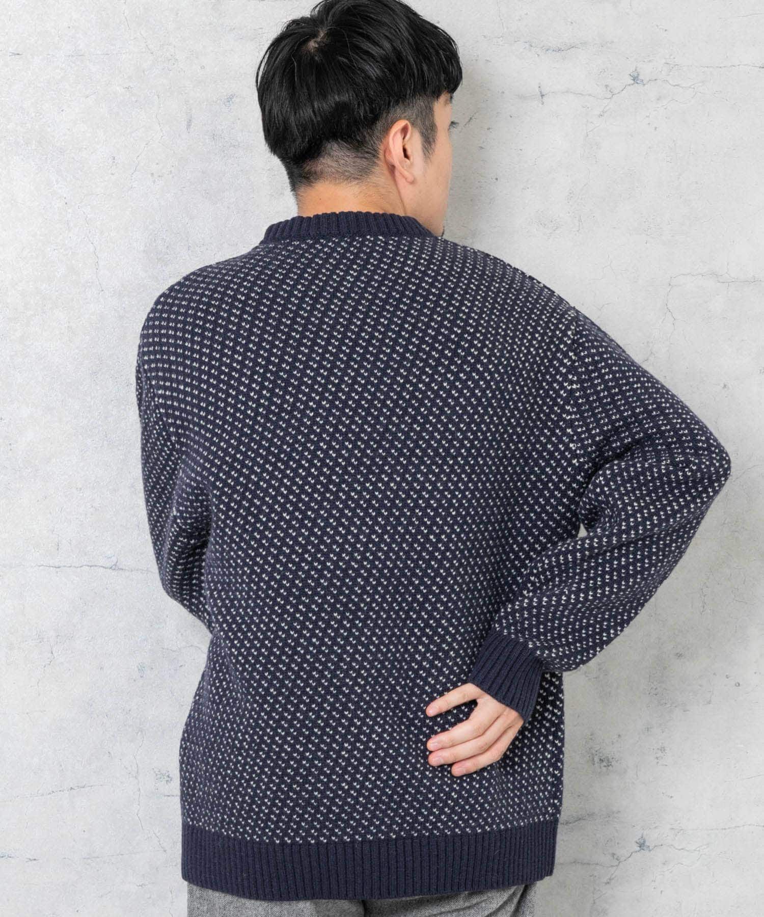 URBAN RESEARCH ROSSO「『XLサイズあり』バーズアイ柄クルーネックニット」|ニット・セーター|