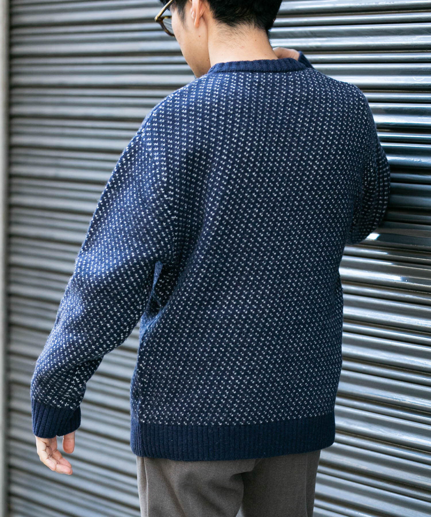 URBAN RESEARCH ROSSO「『XLサイズあり』バーズアイ柄クルーネックニット」|ニット・セーター|