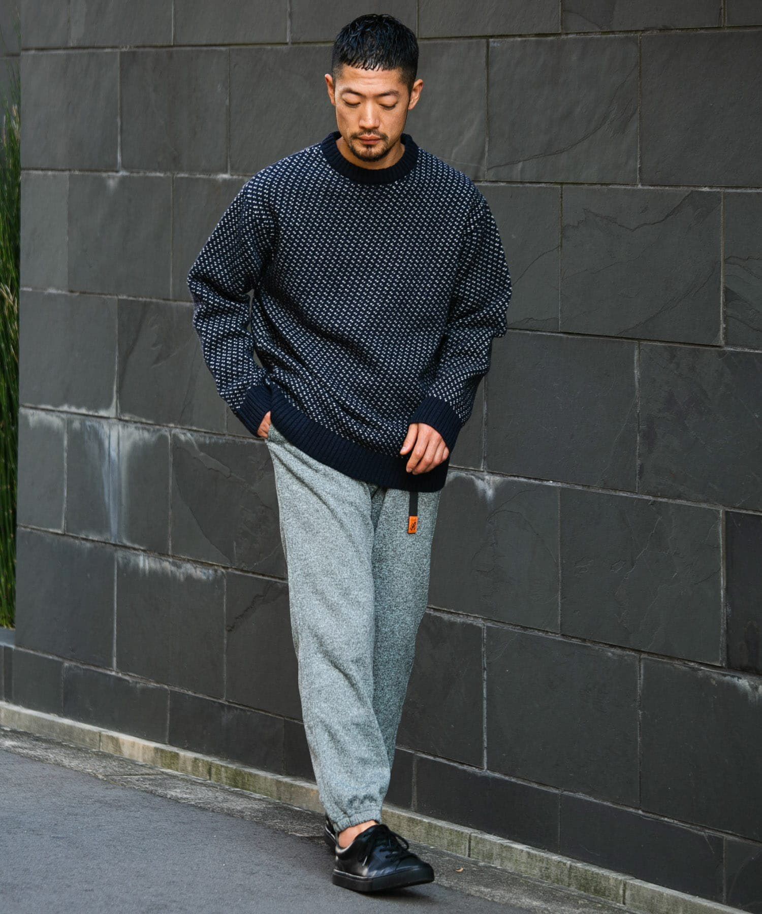 URBAN RESEARCH ROSSO「『XLサイズあり』バーズアイ柄クルーネックニット」|ニット・セーター|