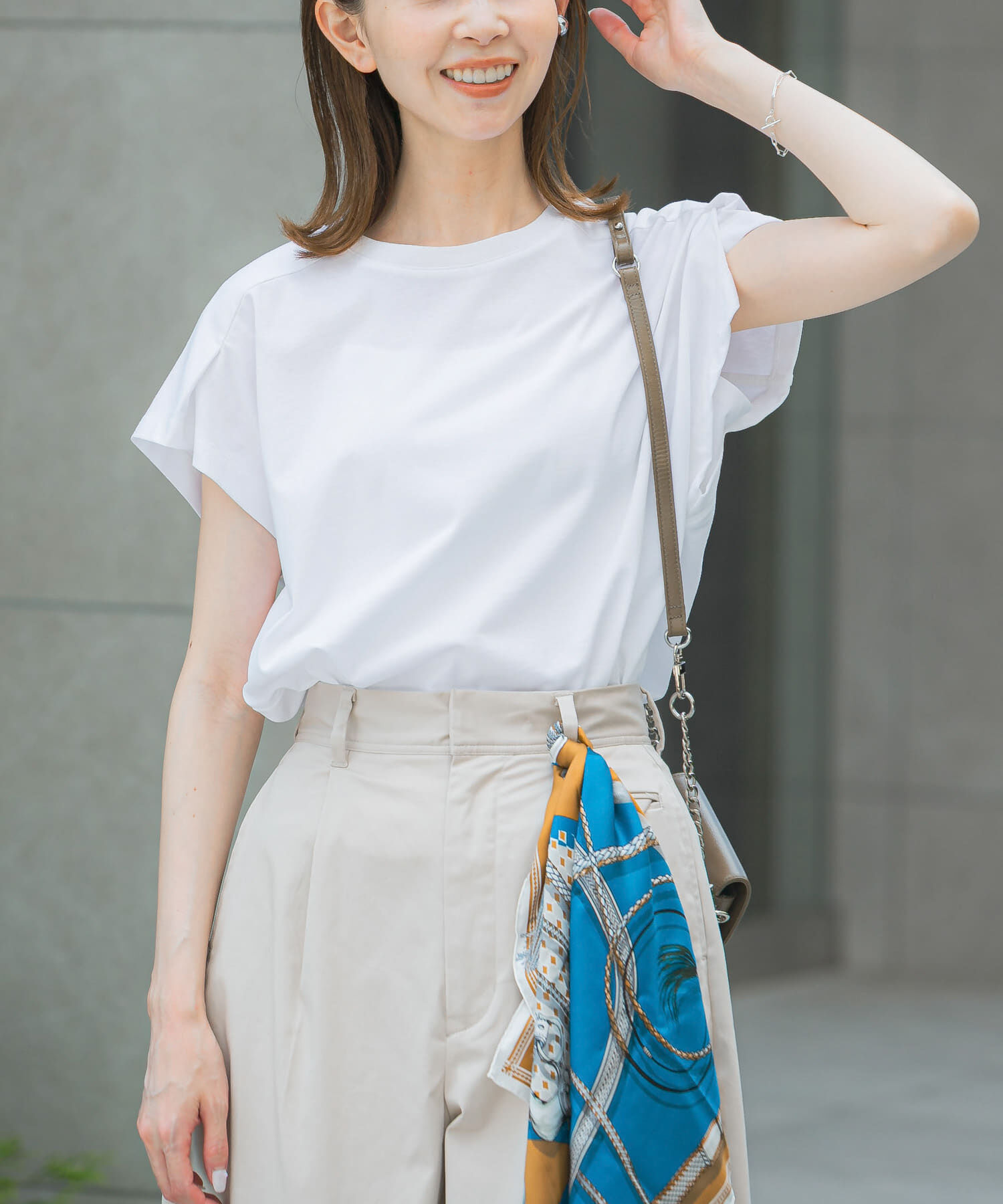 URBAN RESEARCH ROSSO「タックスリーブクールタッチカットソー」|Tシャツ・カットソー|ホワイト