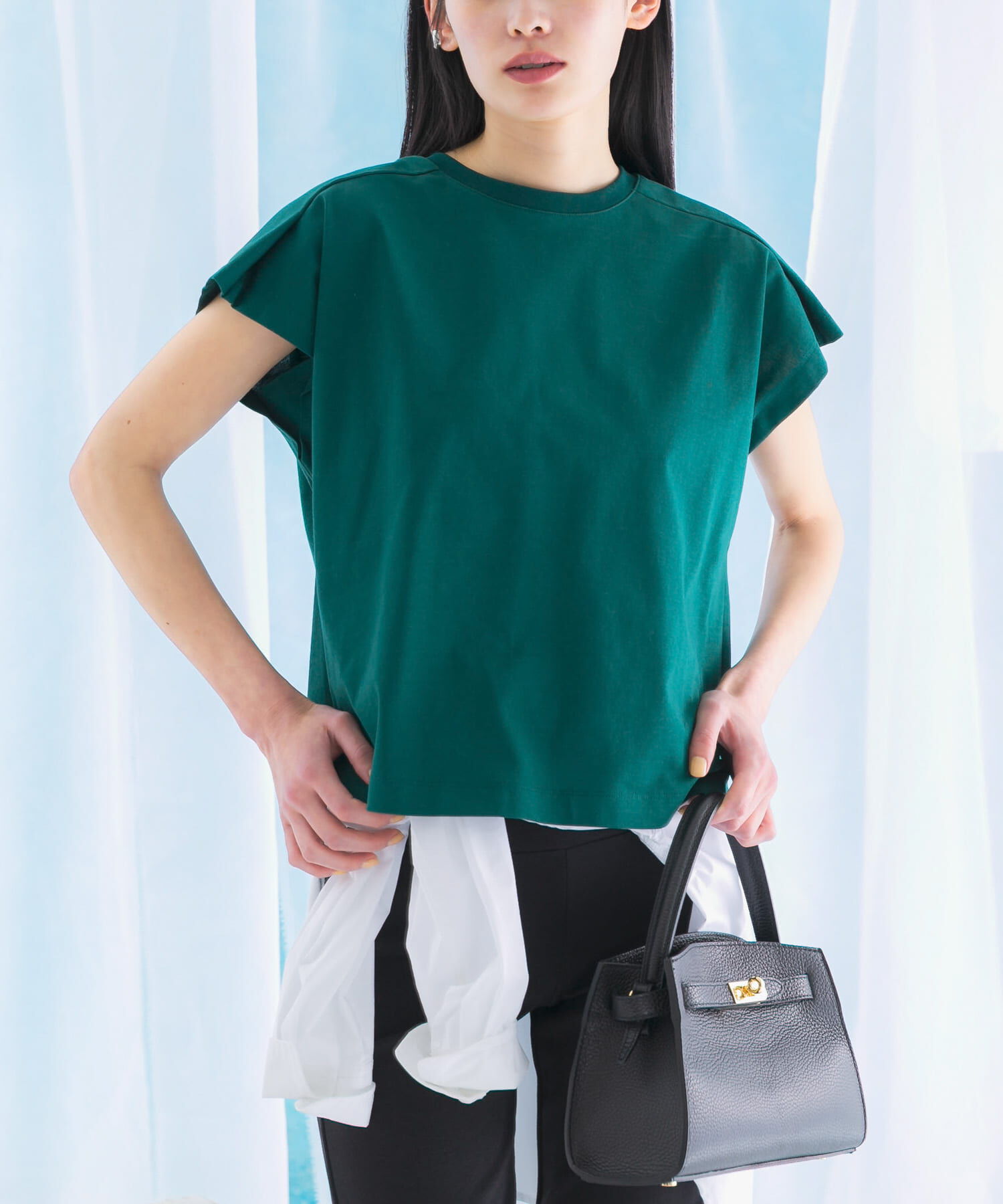 URBAN RESEARCH ROSSO「タックスリーブクールタッチカットソー」|Tシャツ・カットソー|