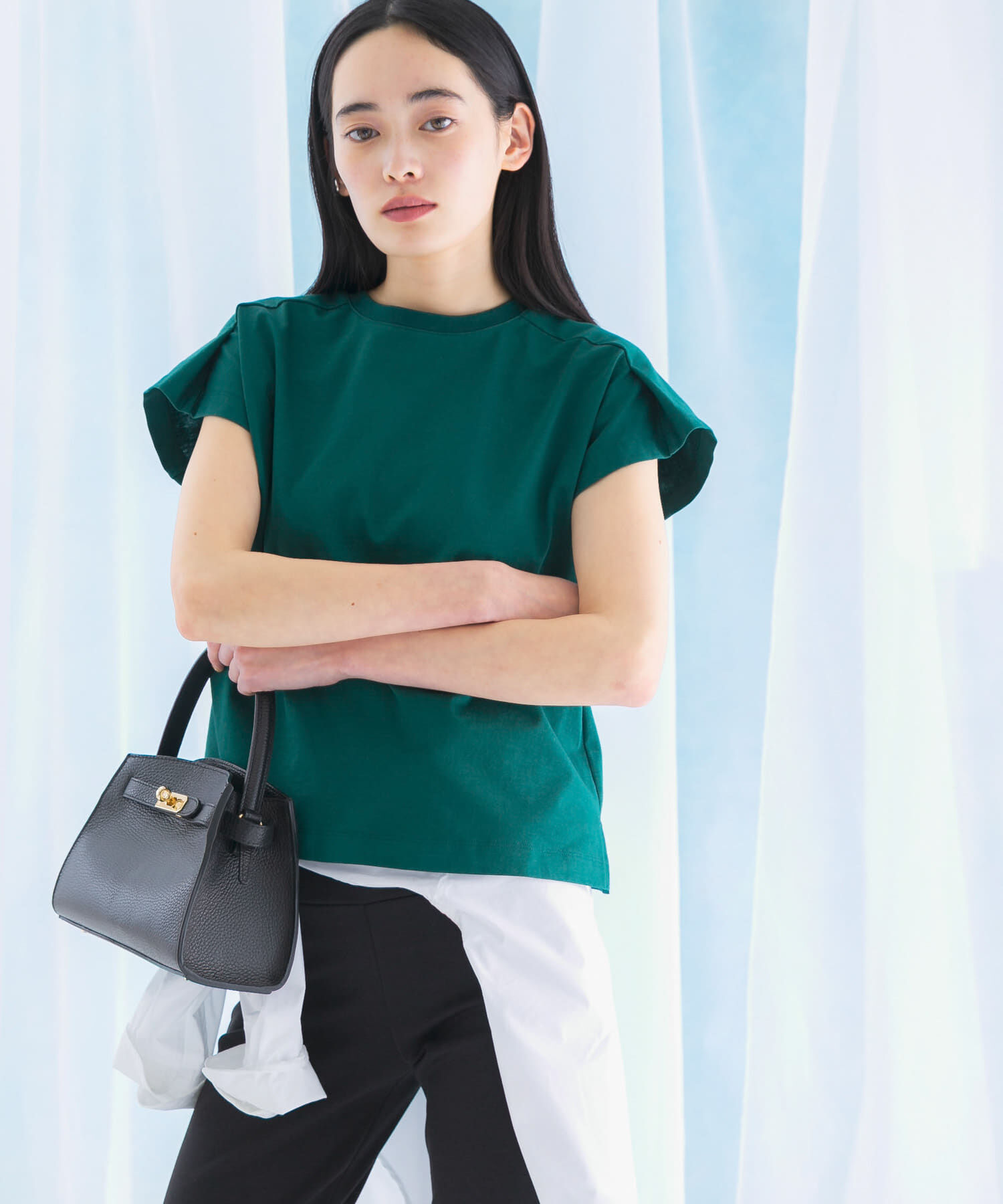 URBAN RESEARCH ROSSO「タックスリーブクールタッチカットソー」|Tシャツ・カットソー|