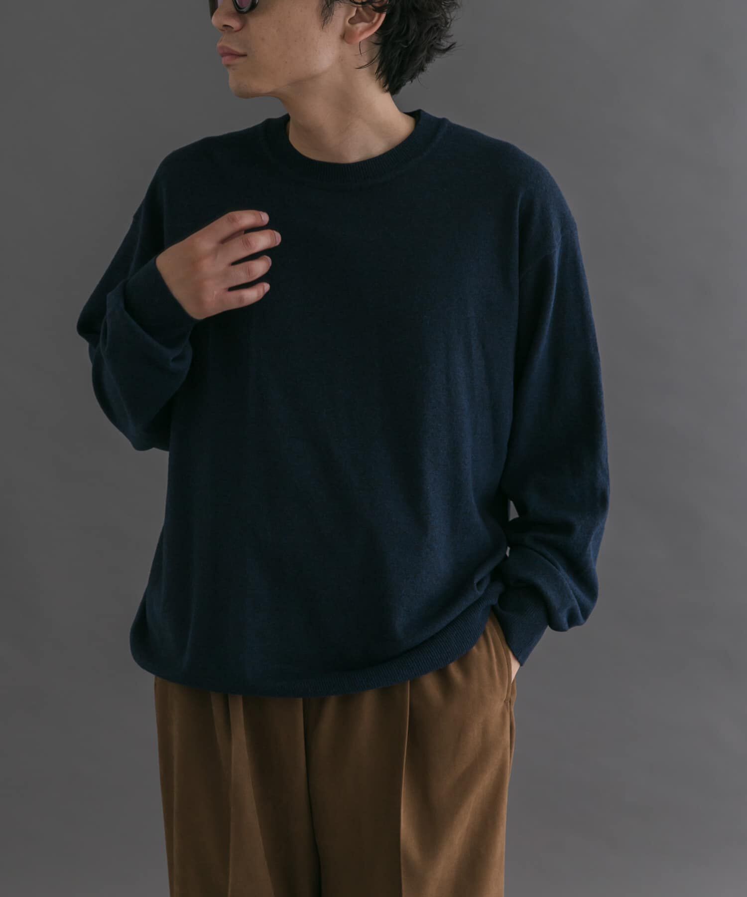 URBAN RESEARCH DOORS「FORK&SPOON 　PROVORONEプルオーバーニット」|ニット・セーター|ネイビー