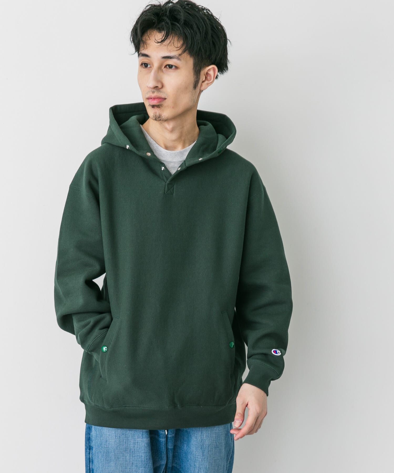 URBAN RESEARCH DOORS「『別注』Champion&times;DOORS　RW HALF SNAP PARKA」|パーカー|