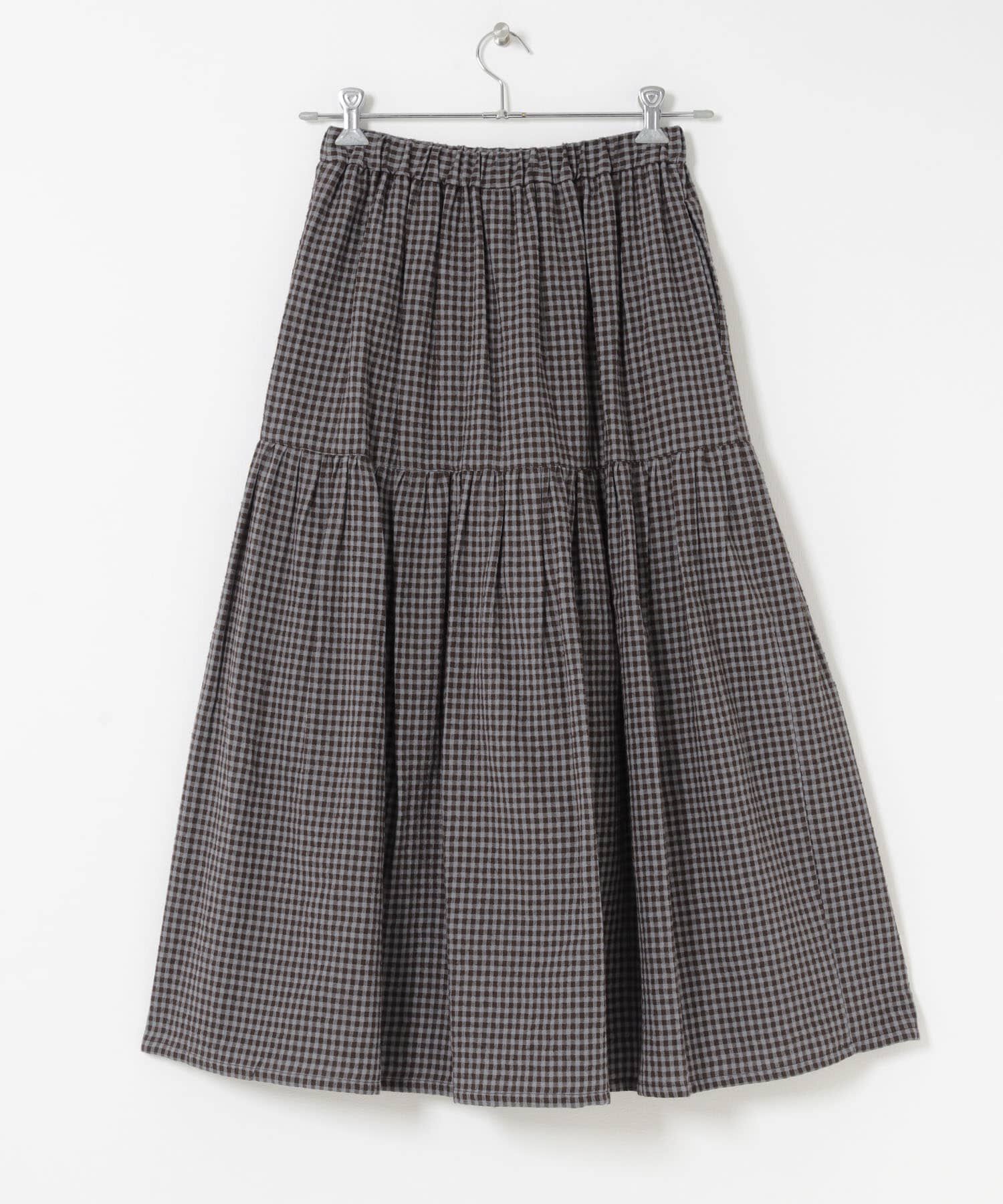 かぐれ「ギンガムティアードスカート」|スカート|
