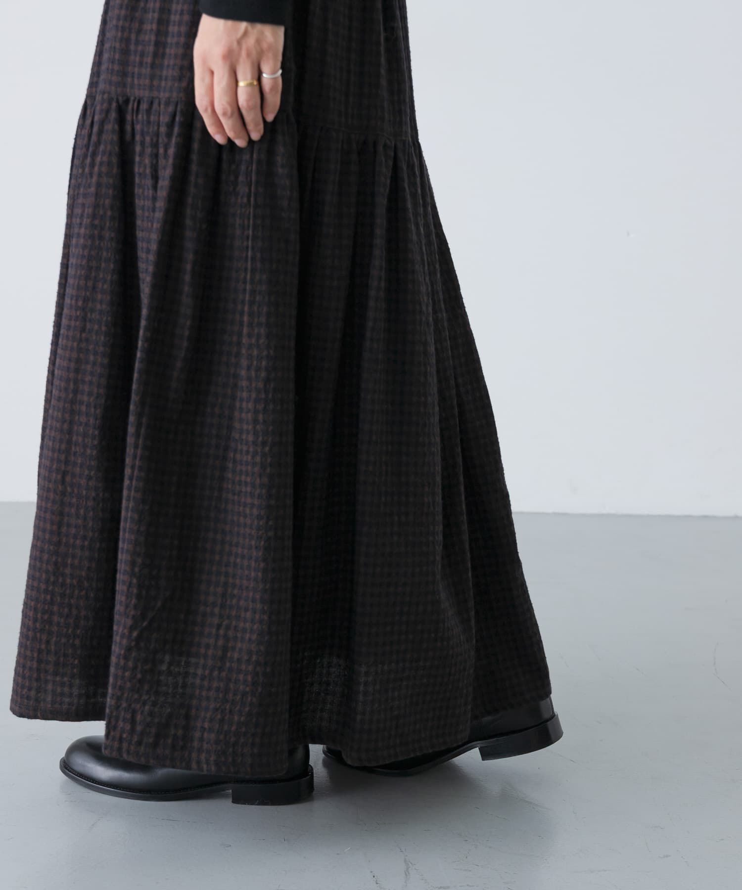 かぐれ「ギンガムティアードスカート」|スカート|