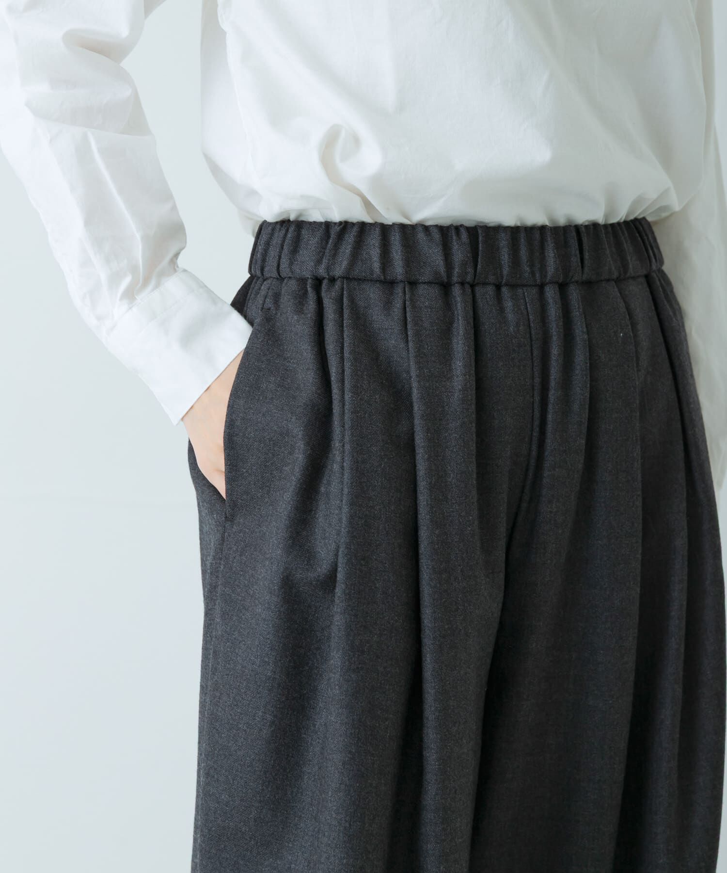 かぐれ「ウールフラノタックワイドパンツ」|その他|
