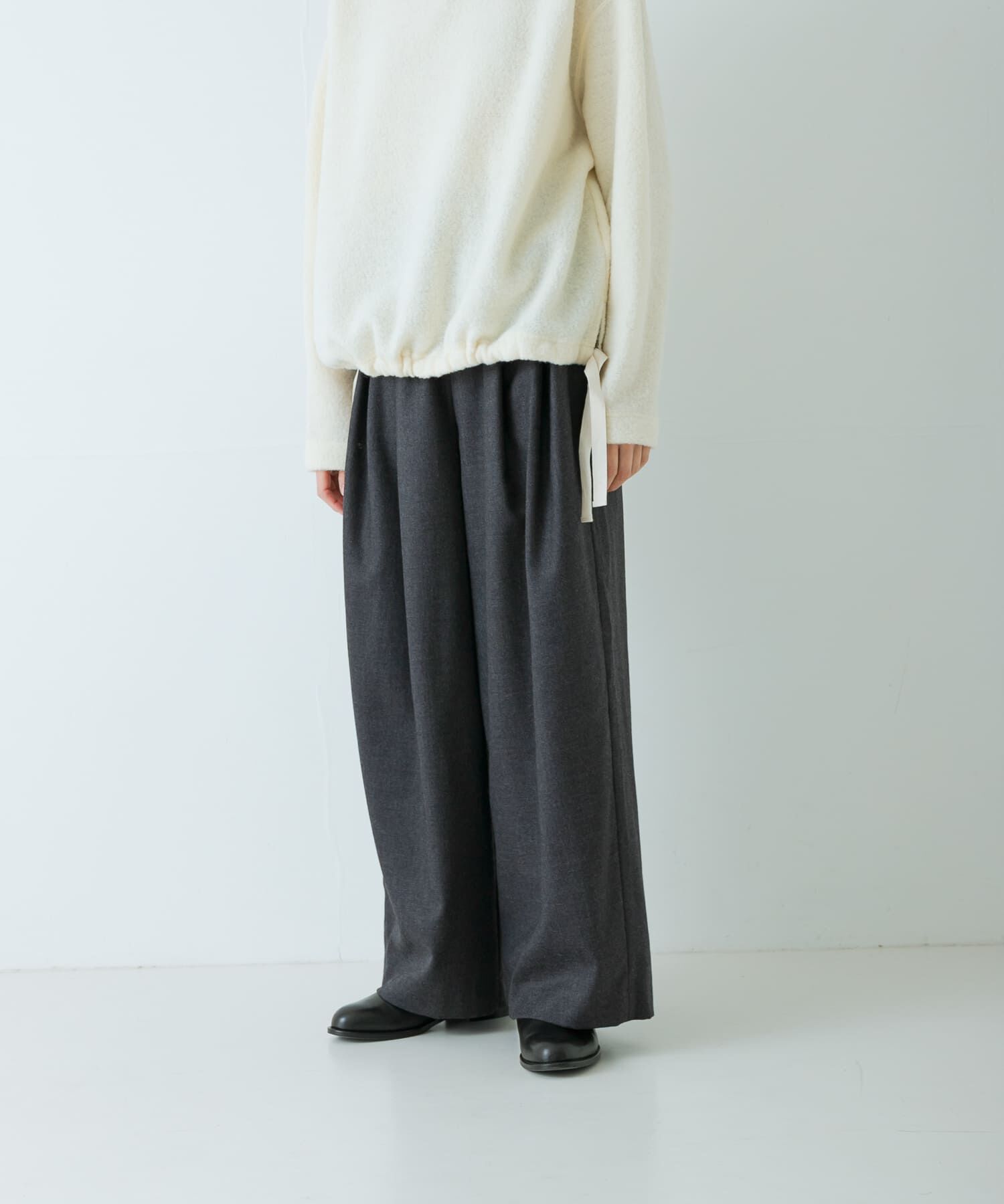 かぐれ「ウールフラノタックワイドパンツ」|その他|