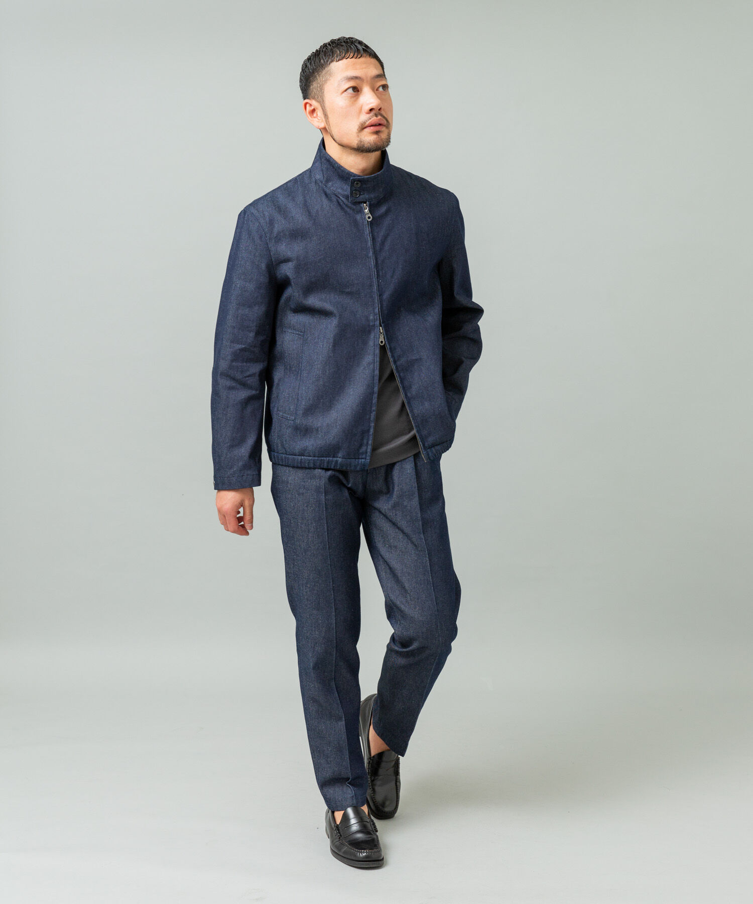 URBAN RESEARCH ROSSO「デニムスタンドブルゾン」|ブルゾン・スタジャン|