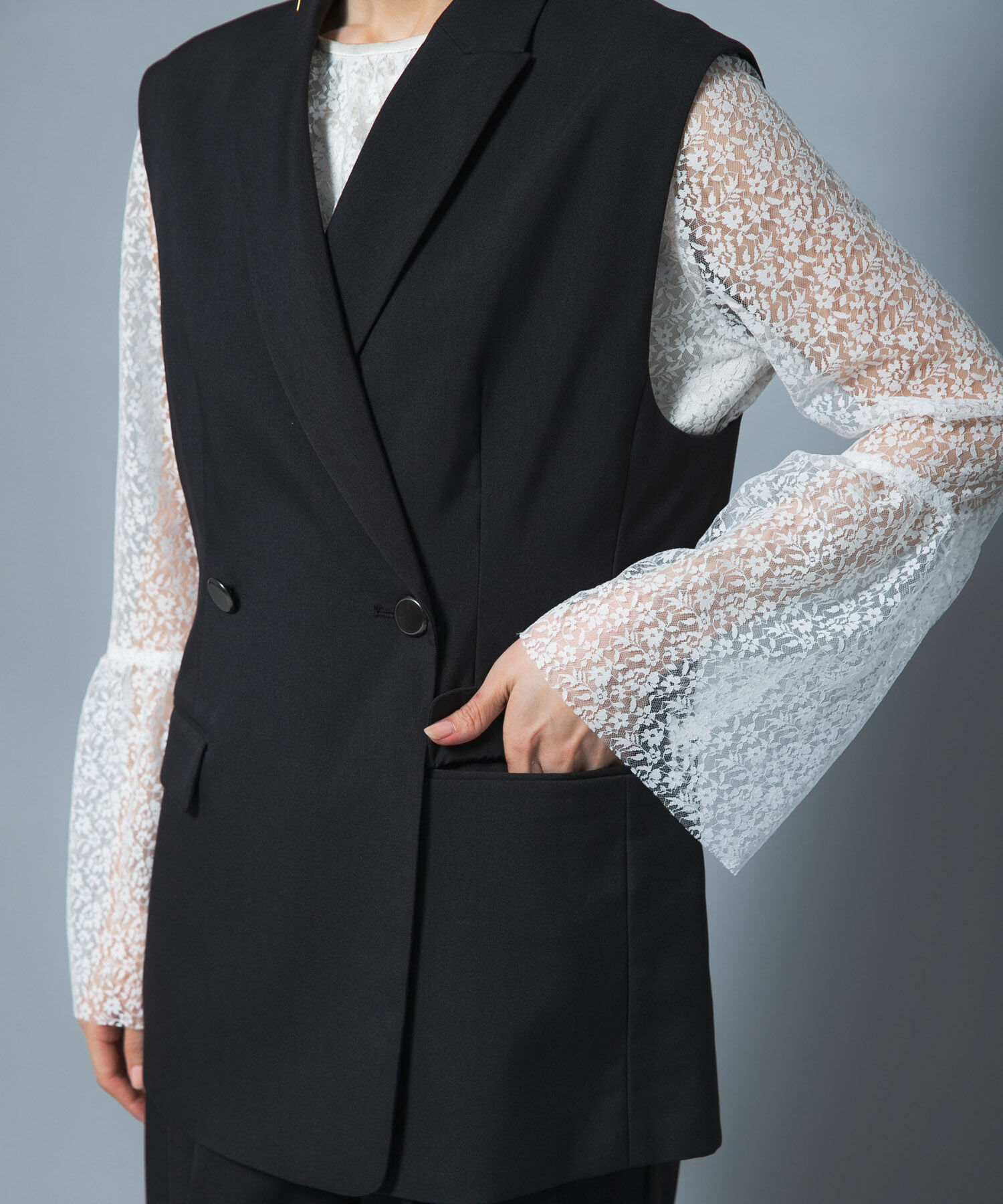 URBAN RESEARCH ROSSO「防シワシャンブレーツイルダブルジレ」|ベスト・ジレ|