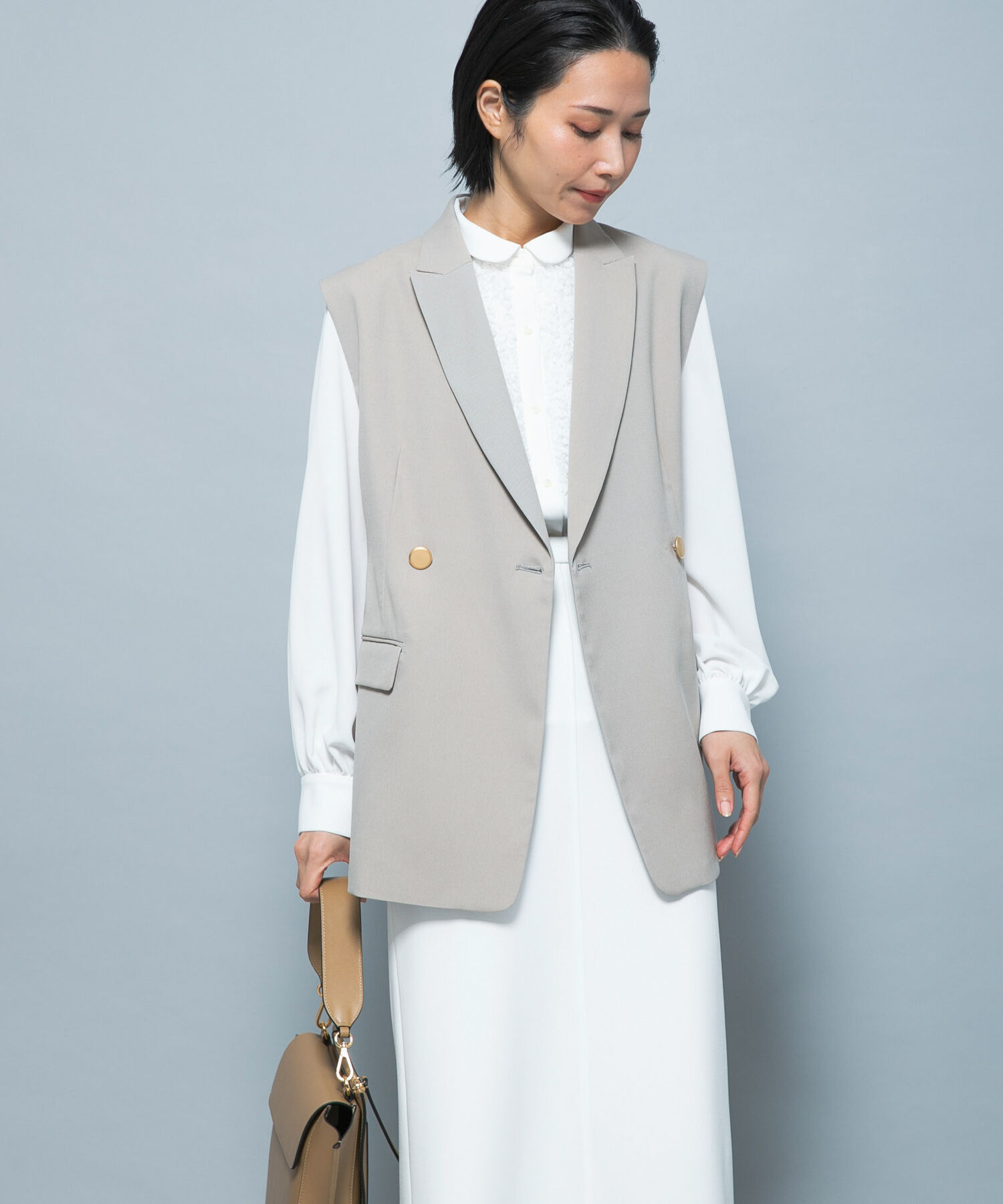 URBAN RESEARCH ROSSO「防シワシャンブレーツイルダブルジレ」|ベスト・ジレ|