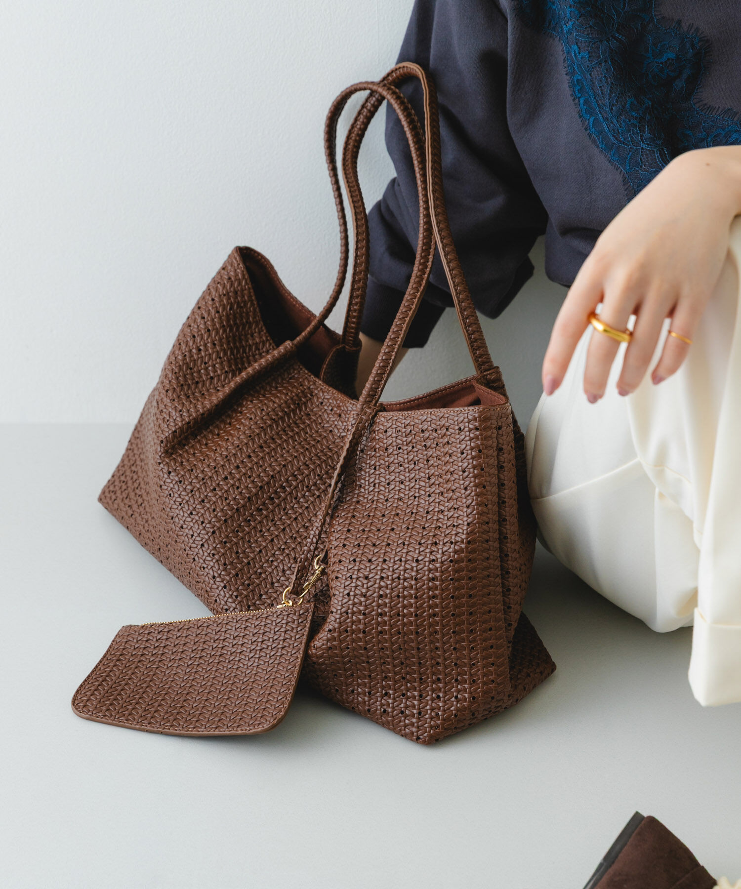 RODE SKO「ポーチ付パンチングラージトートバッグ」|トートバッグ|