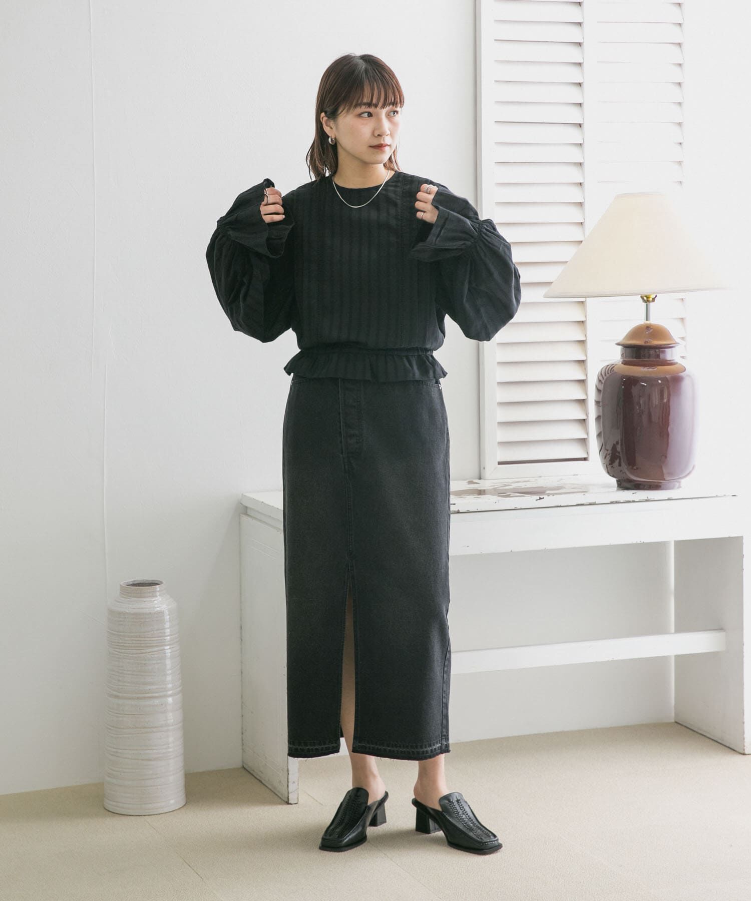  「BACKリボンボリュームスリーブブラウス」|シャツ・ブラウス|