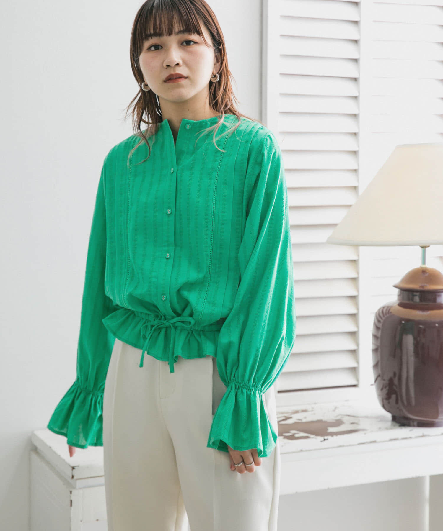  「BACKリボンボリュームスリーブブラウス」|シャツ・ブラウス|