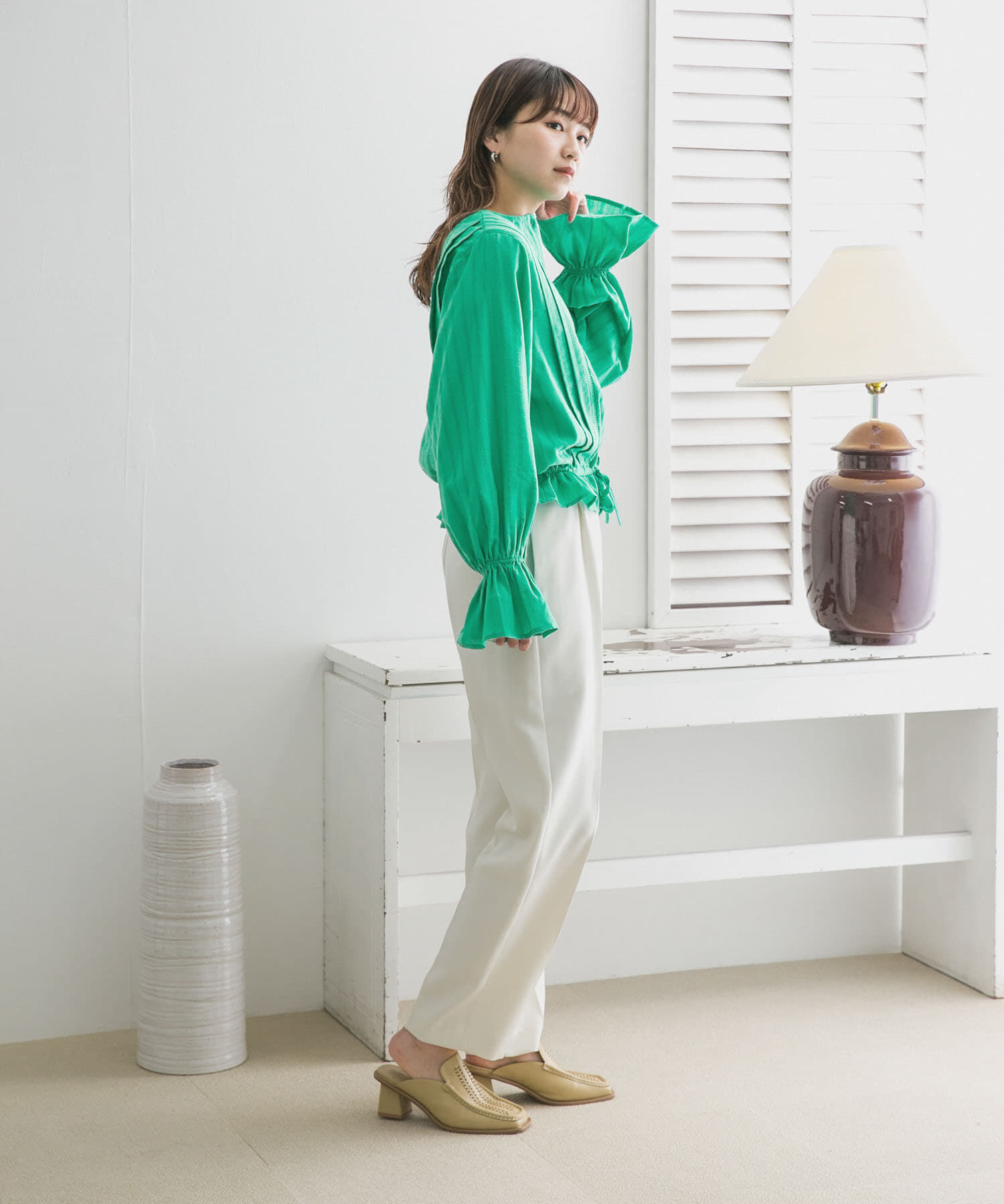  「BACKリボンボリュームスリーブブラウス」|シャツ・ブラウス|