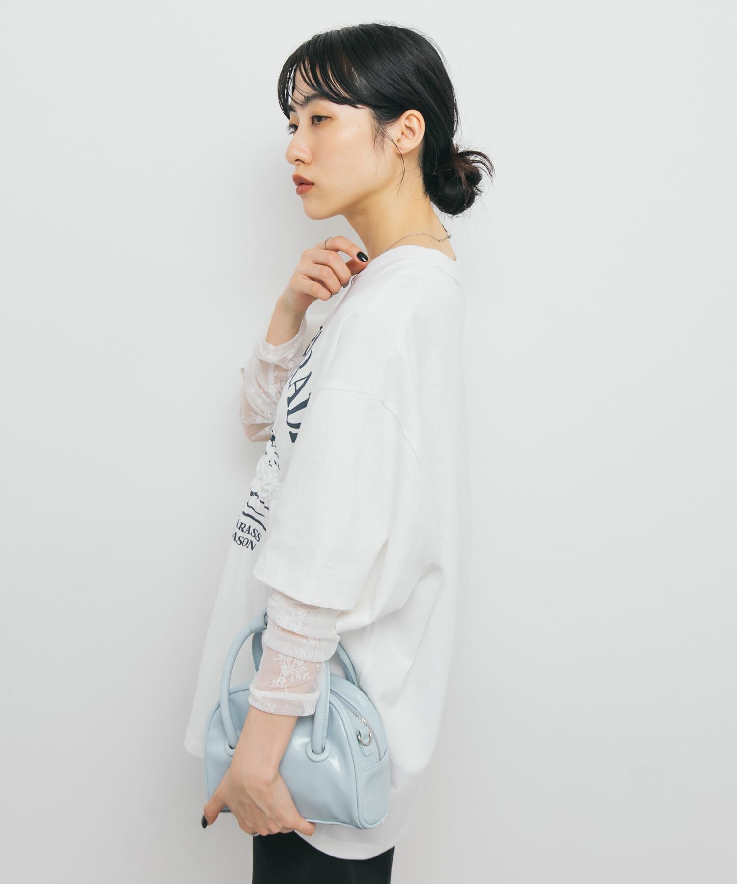  「シャーリングプリントTEE」|Tシャツ・カットソー|